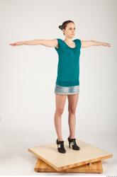 Whole Body Woman T poses Casual Slim Studio photo references